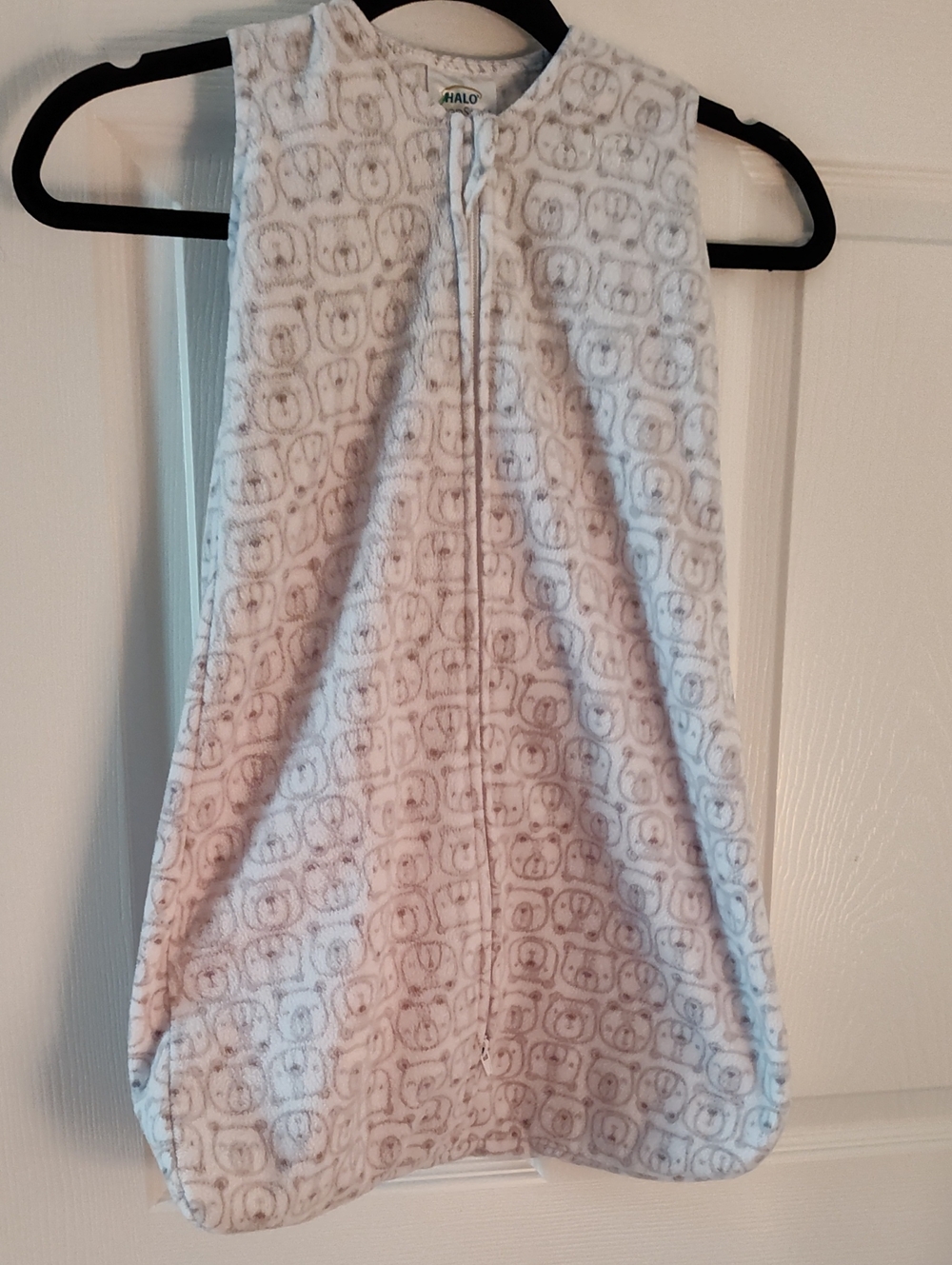 Halo White Baby Sleep Sack with Gray Bear Print